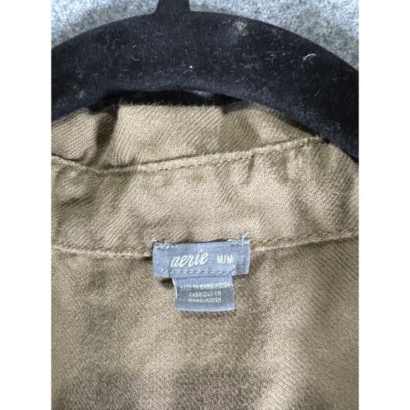 Aerie‎ Romper Women Medium Green Army Long Sleeve Relaxed Gorpcore - Picture 2 of 6